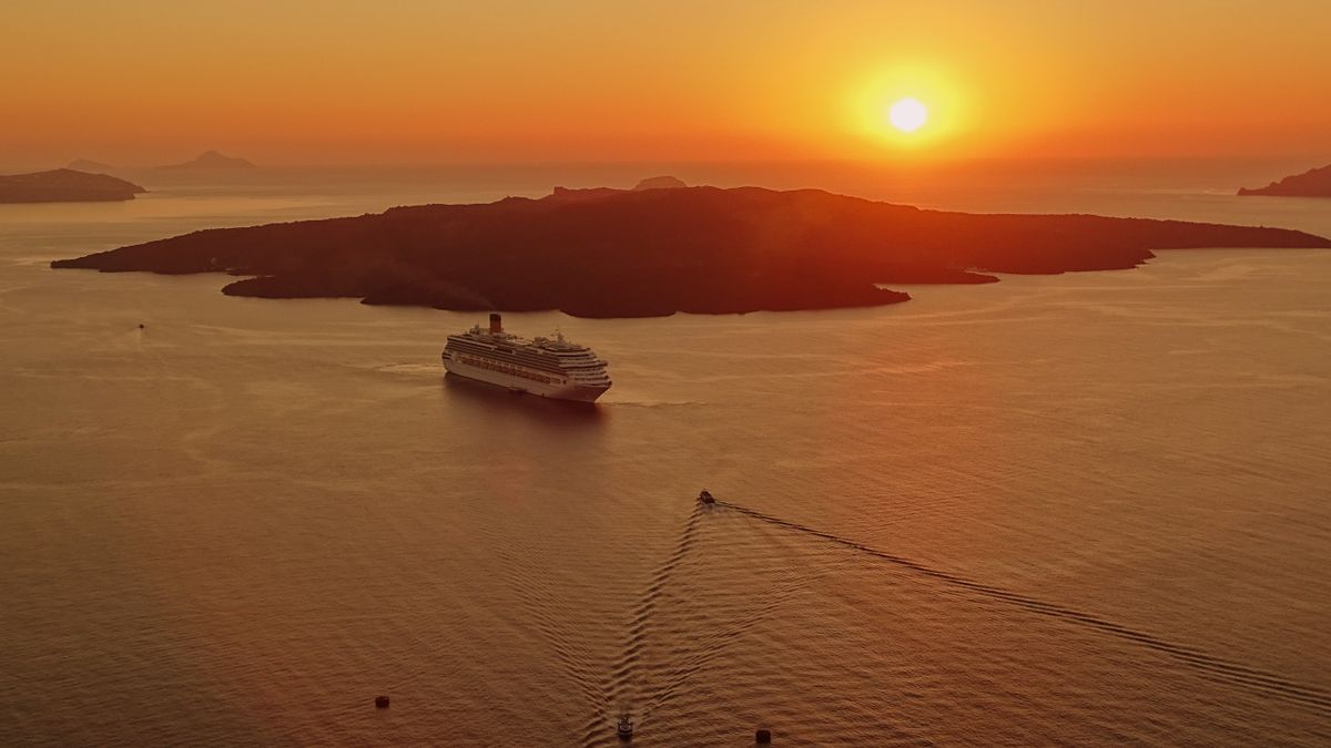 Santorini at golden hour